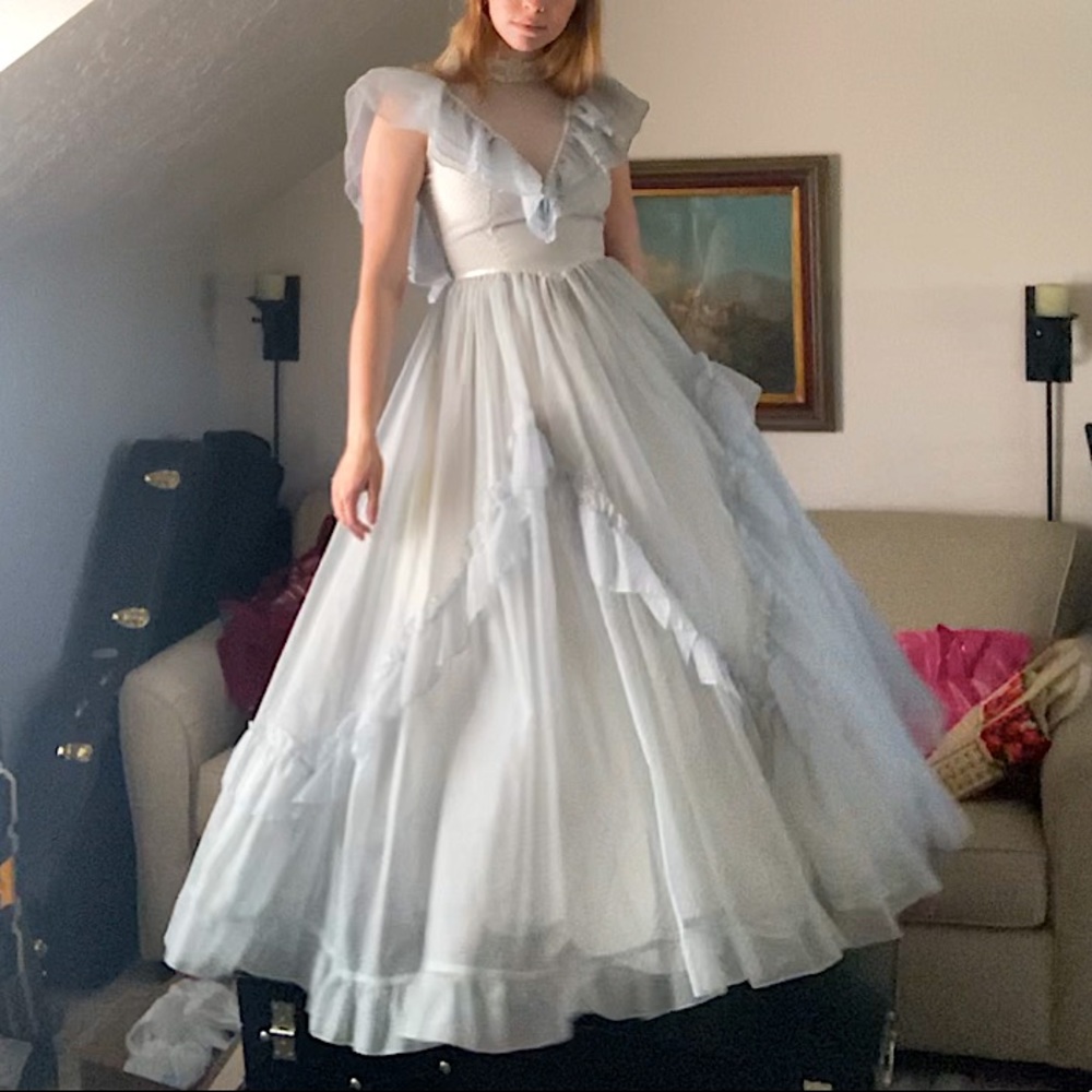 Vintage Swiss Dot Cinderella Blue Gunne Sax Dress